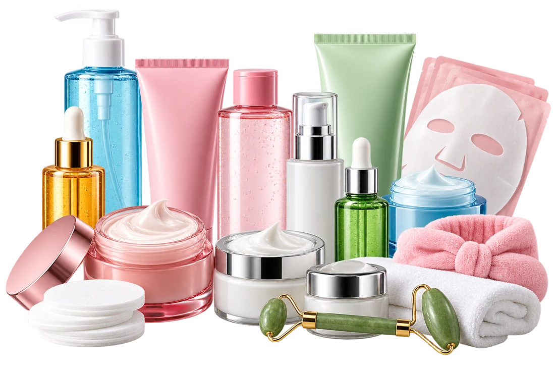 Skincare cleansers, serums and creams at Pennywise
